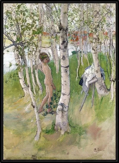 Картина Ульф. Мальчик среди береза ​​(ок. 1898 г.)