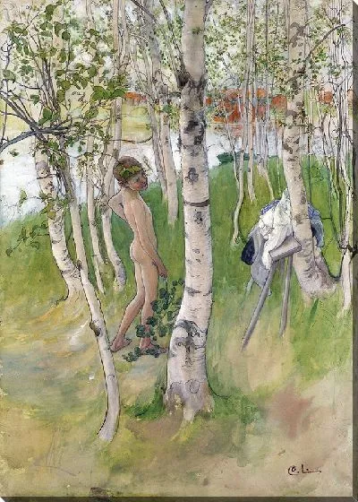 Картина Ульф. Мальчик среди береза ​​(ок. 1898 г.)