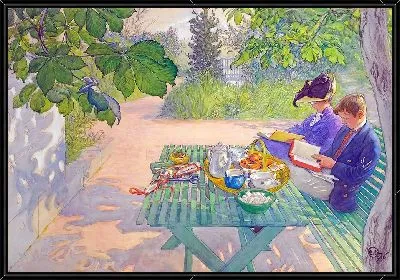Картина Праздничное чтение (1916)