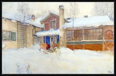 Картина Мой загородный коттедж зимой, Сундборн (1904 г.)