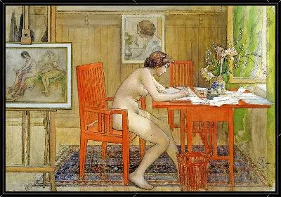 Картина Модель пишет открытку (1906)