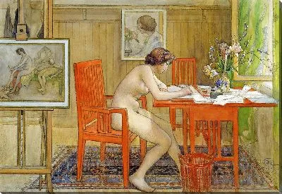 Картина Модель пишет открытку (1906)