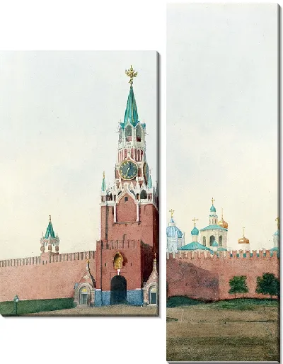 Картина Спасские ворота в Кремле (1880 г.)