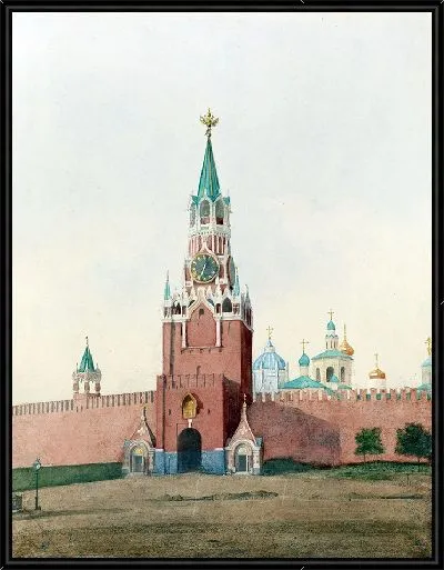 Картина Спасские ворота в Кремле (1880 г.)