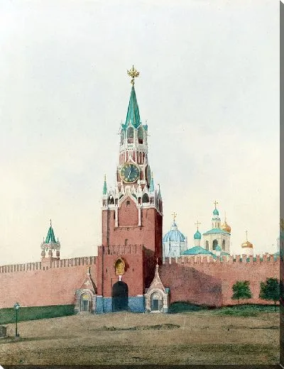 Картина Спасские ворота в Кремле (1880 г.)