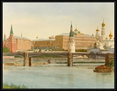 Вид Кремля с Каменным мостом (1880 г.)
