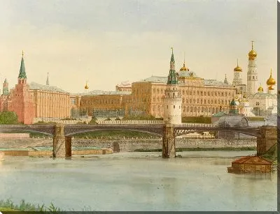 Вид Кремля с Каменным мостом (1880 г.)