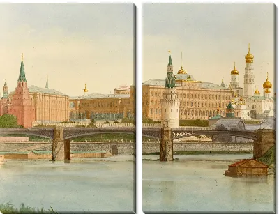 Вид Кремля с Каменным мостом (1880 г.)