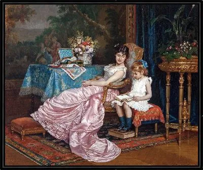 Мать и дочь читают (1882)