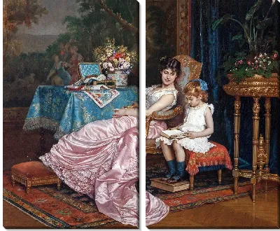 Мать и дочь читают (1882)