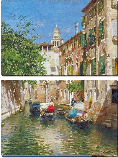 Картина Гондольеры на венецианском канале