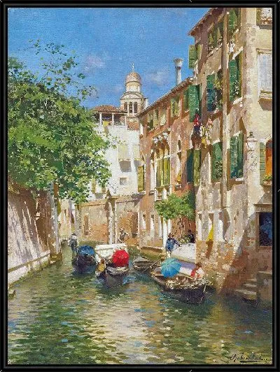 Картина Гондольеры на венецианском канале