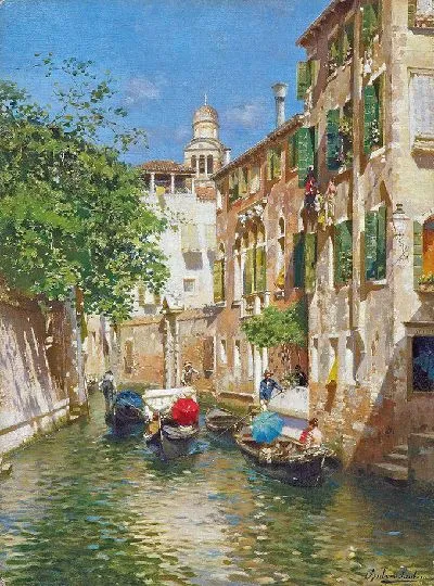 Картина Гондольеры на венецианском канале