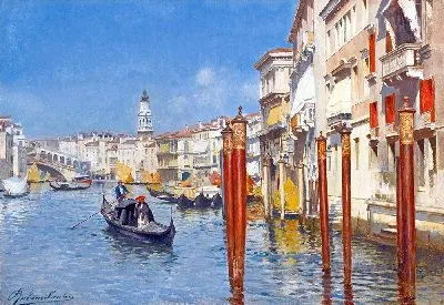 Большой канал с мостом Риальто, Венеция