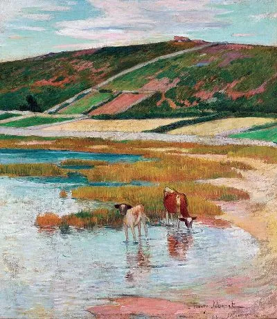 Коровы у корыта с водой (1893 г.)