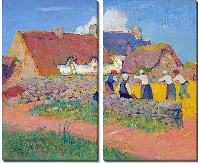 Картина Молотьба пшеницы в деревне (1894 г.)