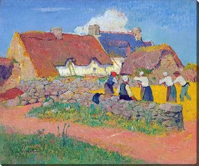 Молотьба пшеницы в деревне (1894 г.)