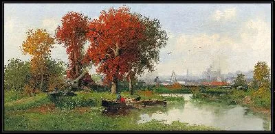 Картина Пейзаж водно-болотных угодий в Венеции