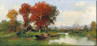 Картина Пейзаж водно-болотных угодий в Венеции