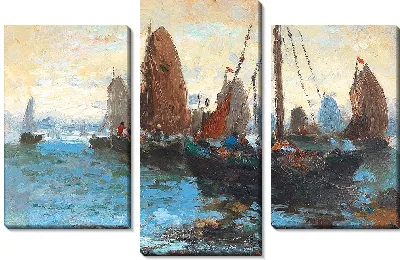 Картина Морской пейзаж с парусными лодками