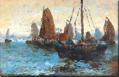 Картина Морской пейзаж с парусными лодками