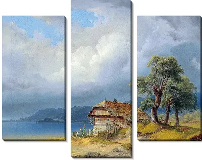 Картина Озеро Вертерзее, рыбацкая хижина