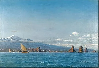 Картина Парусные лодки перед горой Этна