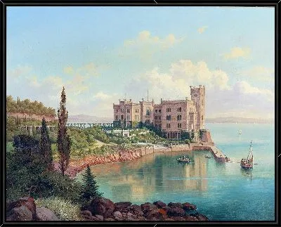 Вид на замок Мирамаре недалеко от Триесты