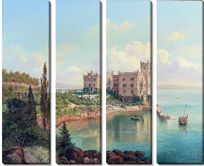 Вид на замок Мирамаре недалеко от Триесты