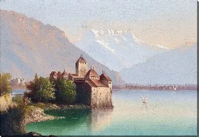 Блик на замке Шильон-ам-Генфер Зее