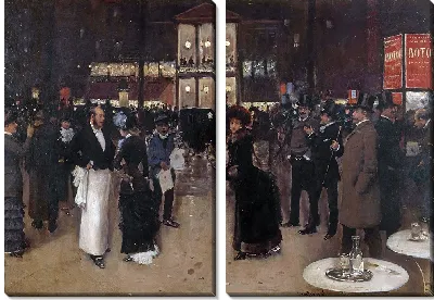 Картина Бульвар Монмартр, ночь, в театре разнообразия (1885)