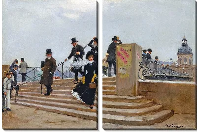 Картина Мост Искусств при сильном ветре