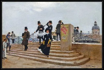 Картина Мост Искусств при сильном ветре