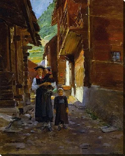Картина Молодая женщина и дети