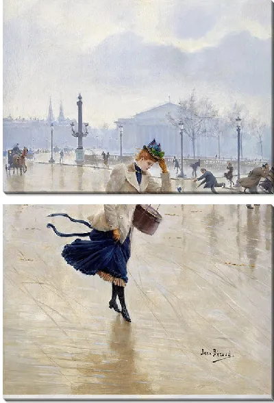 Картина Ветренный день, Площадь Согласия (ок. 1890 г.)