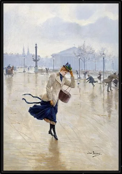 Картина Ветренный день, Площадь Согласия (ок. 1890 г.)