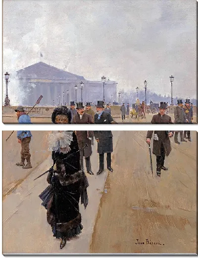 Картина Сцена с площади Согласия (1875 г.)