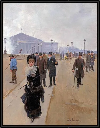 Картина Сцена с площади Согласия (1875 г.)