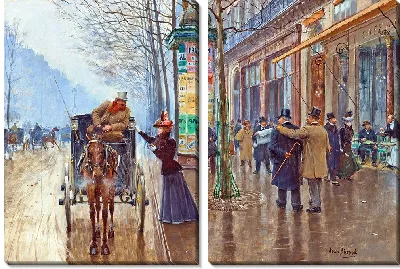 Картина Сцена на улице Парижа (1897–1898)