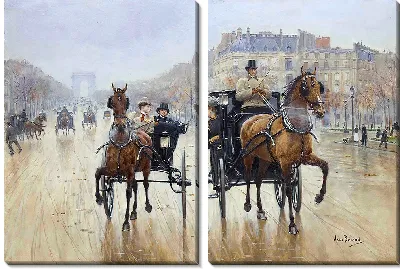 Картина Ронд-Пойнт-де-Елисейские поля (около 1880 г.)