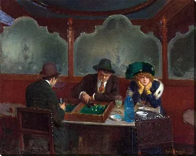 Картина Нарды в кафе 2