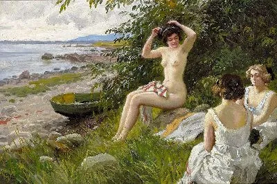 Картина Тре бадепигер и странкантен (1913)