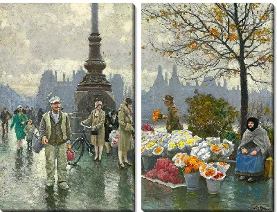 Картина Продавцы цветов у доктора Луизы Бро (большинство королев Луизы) в Копенгагене