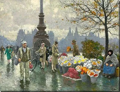 Продавцы цветов у доктора Луизы Бро (большинство королев Луизы) в Копенгагене