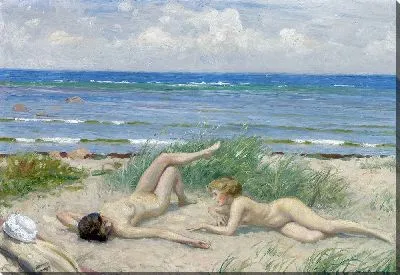 Картина Пигер на берегу, Бостад