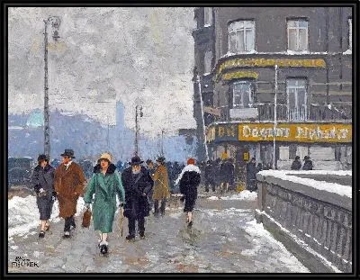 Картина Зимняя улица