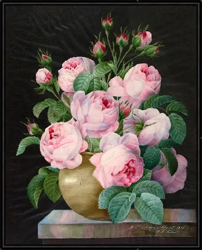 Картина Розовые розы в вазе (1838)