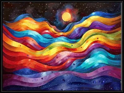 Картина Космические яркие горы