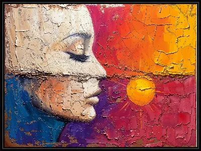 Картина Лицо девушки и желтый шар