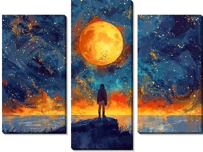 Модульная картина Наблюдатель за космосом